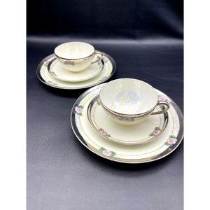 Antique Hutschenreuther L.H.S. Selb Bavaria Tea Cup Saucer & Dessert Plate Sets